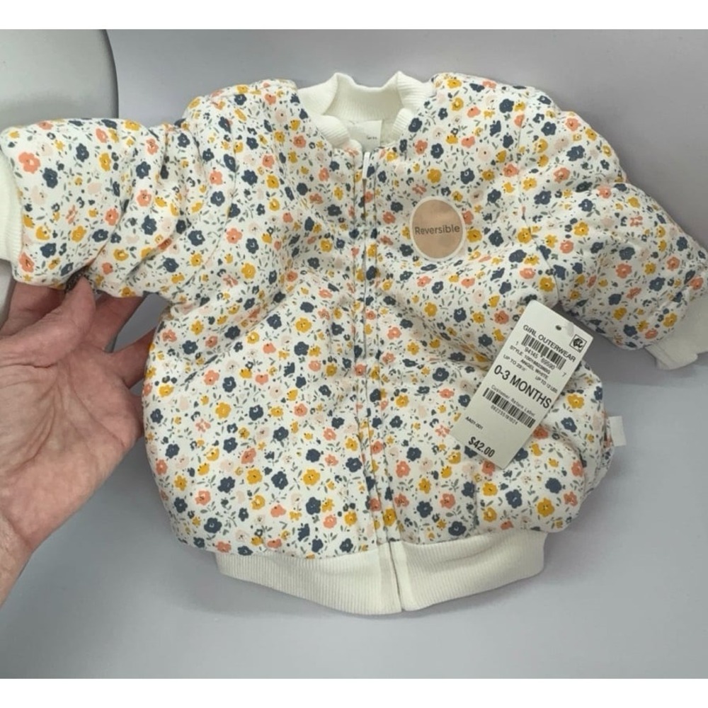 NEW baby girl size 0-3 months Epic Threads reversible jacket. So soft & sweet.